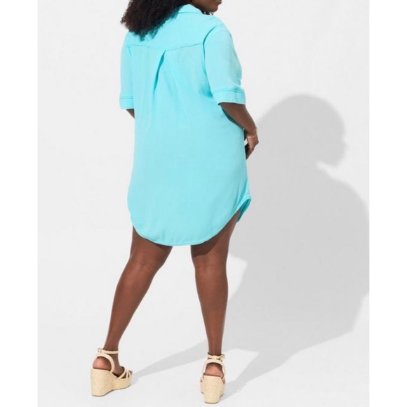 🆕 Blue Gauze Button Through Swim Cover-Up Dress 2 2X 18 20 NWT Torrid New! - Picture 4 of 6